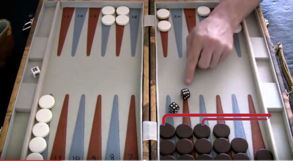 Bearing off checkers in Backgammon